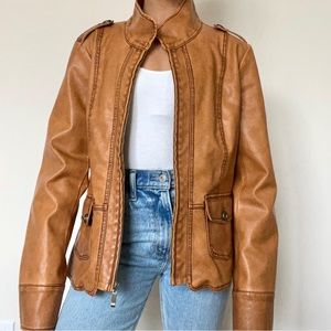 Vintage Y2K Faux Leather Moto Jacket